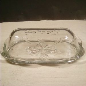 Vintage Anchor Hocking Clear Glass Butter Dish